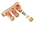 Brass Underfloor Heating Manifold 3 Branch For Water